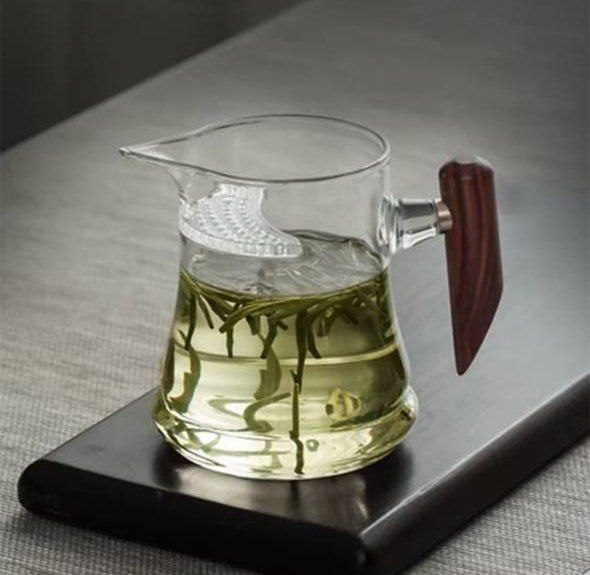 مینی پارچ پیرکس دسته چوبی