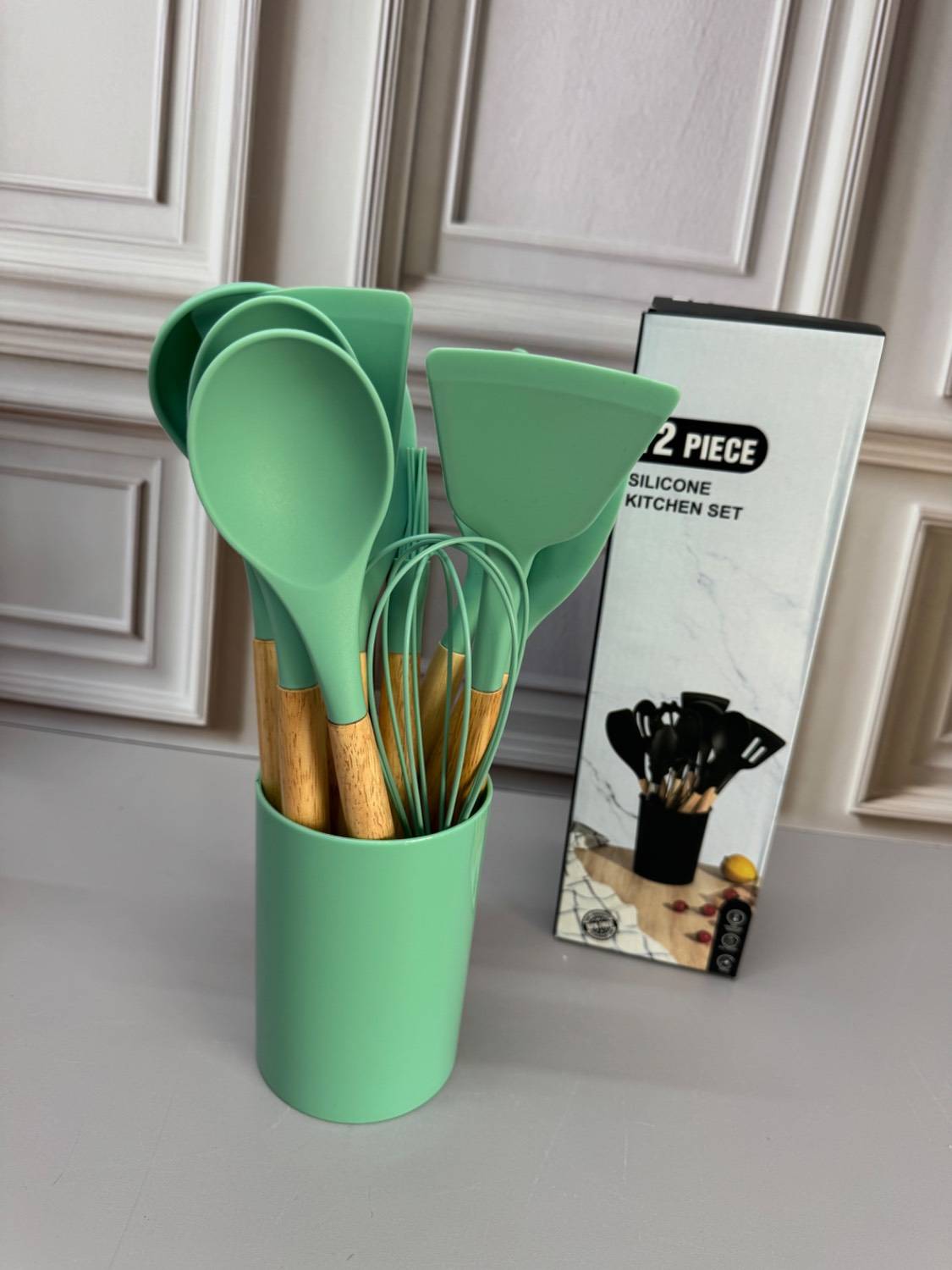 ست کفگیر ملاقه ۱۲ پارچه مدل بدون لوگو برند KITCHEN SET
