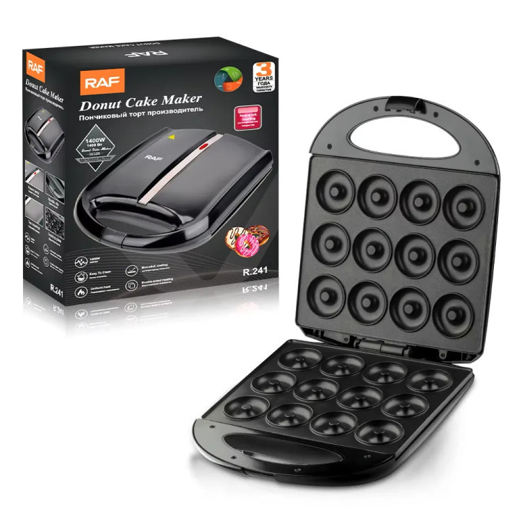 دونات ساز راف مدل R241 با 12 خانه و صفحه نچسب