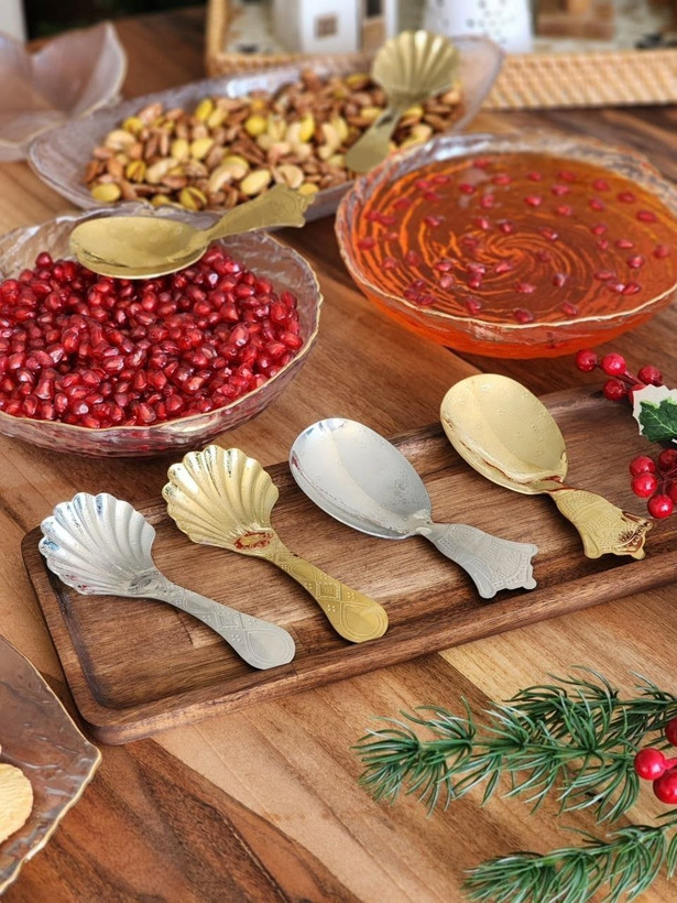 قاشق دسر و آجیل طلایی