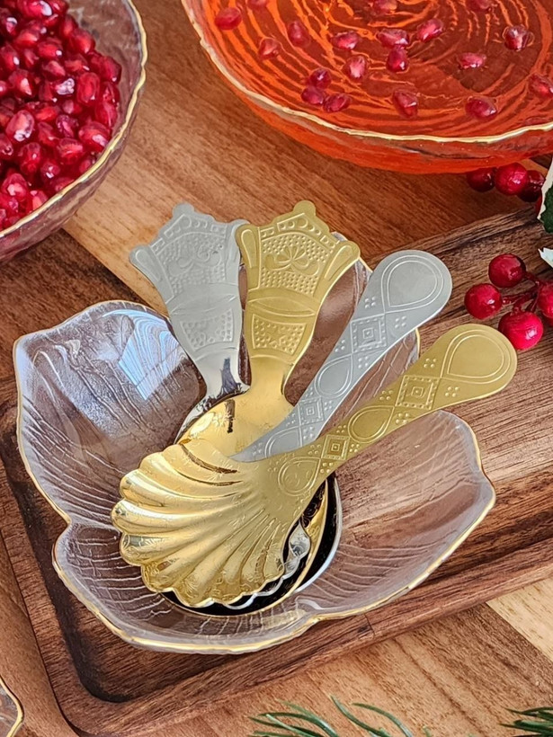 قاشق دسر و آجیل طلایی